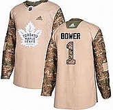 Toronto Maple Leafs #1 Bower Camo Adidas Veterans Day Practice Jersey,baseball caps,new era cap wholesale,wholesale hats